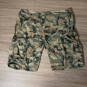 Levi Strauss Mens Camo Cargo Pockets Shorts White Tab Size W40 y2k Grunge Skate